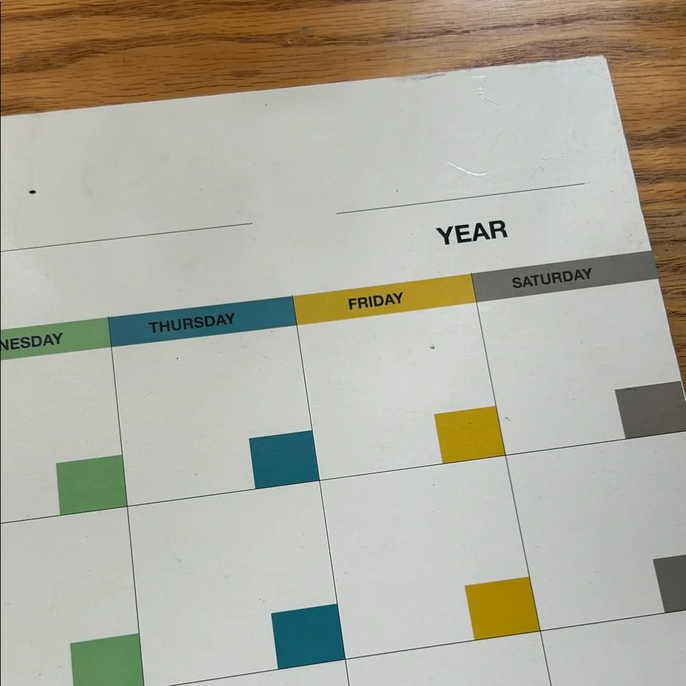 Colorful Monthly Planner for Home Office